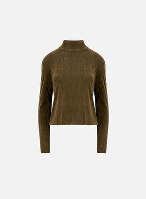 turtleneck top stretch velvet