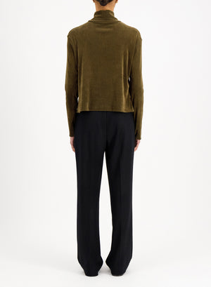 turtleneck top stretch velvet