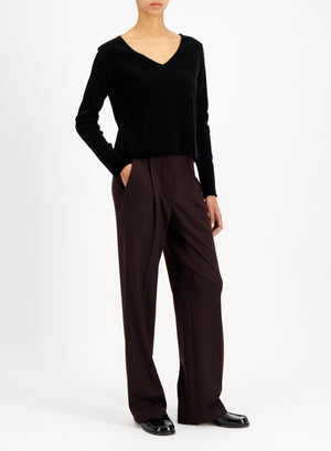 V neck top stretch velvet