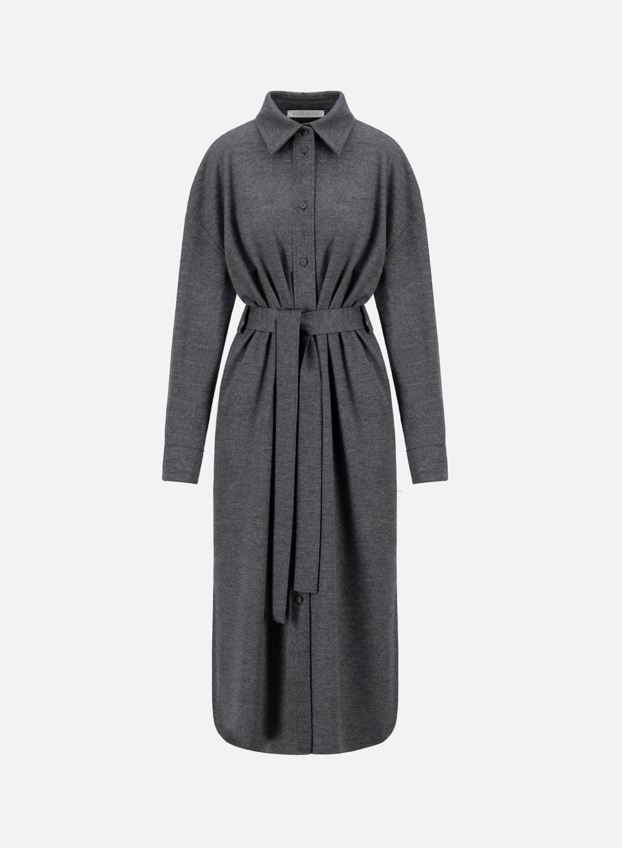Women oversized long shirt dress superfine merino