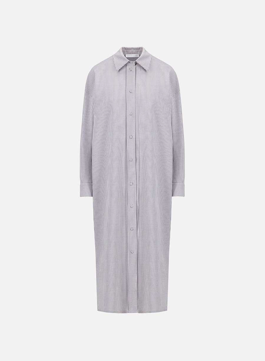 oversized long shirt dress coolmax seersucker