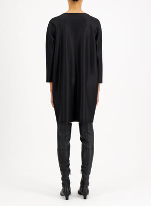 Geometric dress with pockets light pressed wool