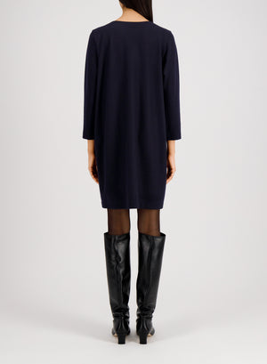 Geometric boxy dress superfine merino