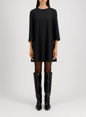Bell sleeves dress in superfine merino