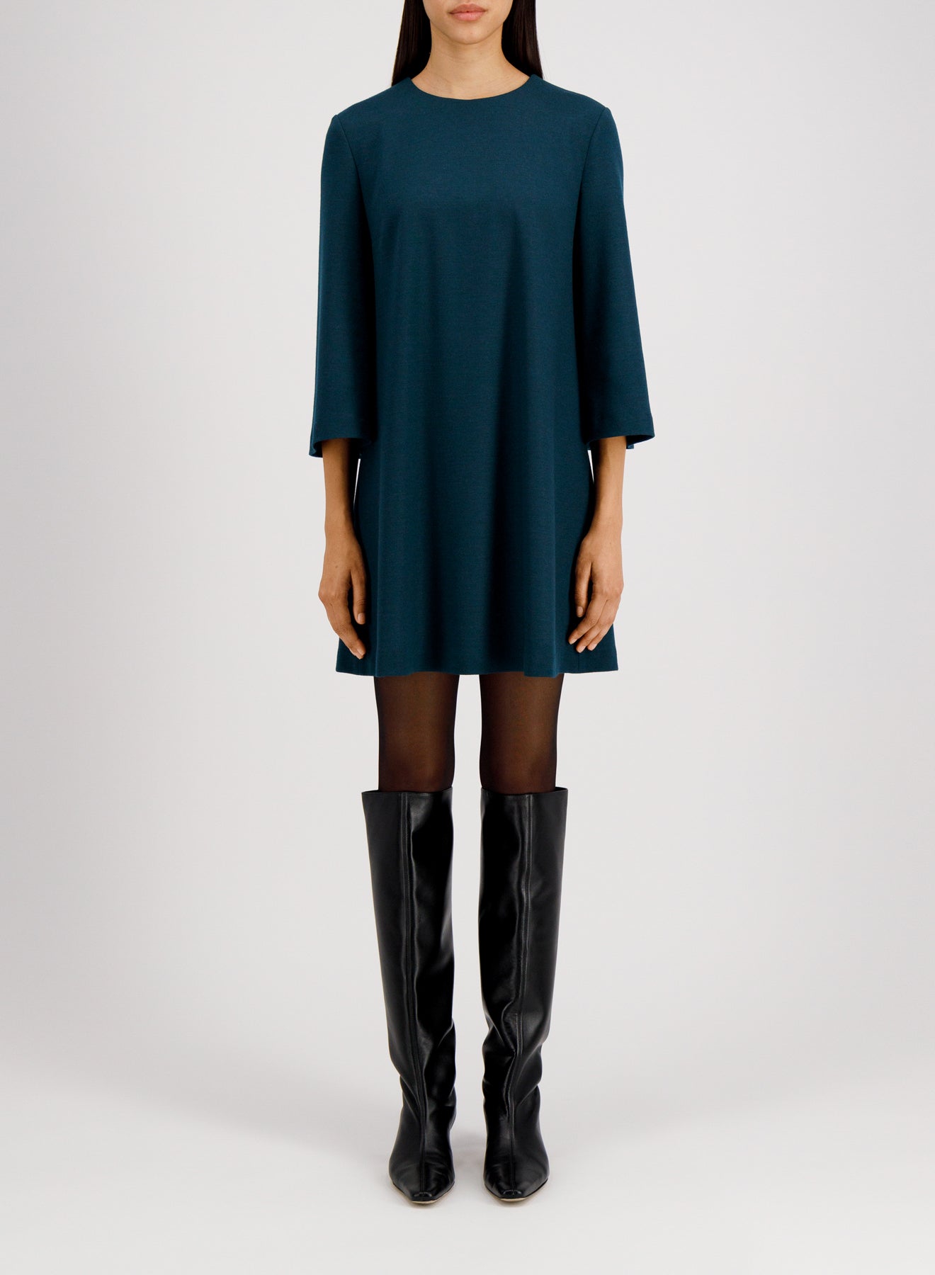 Bell sleeves dress superfine merino