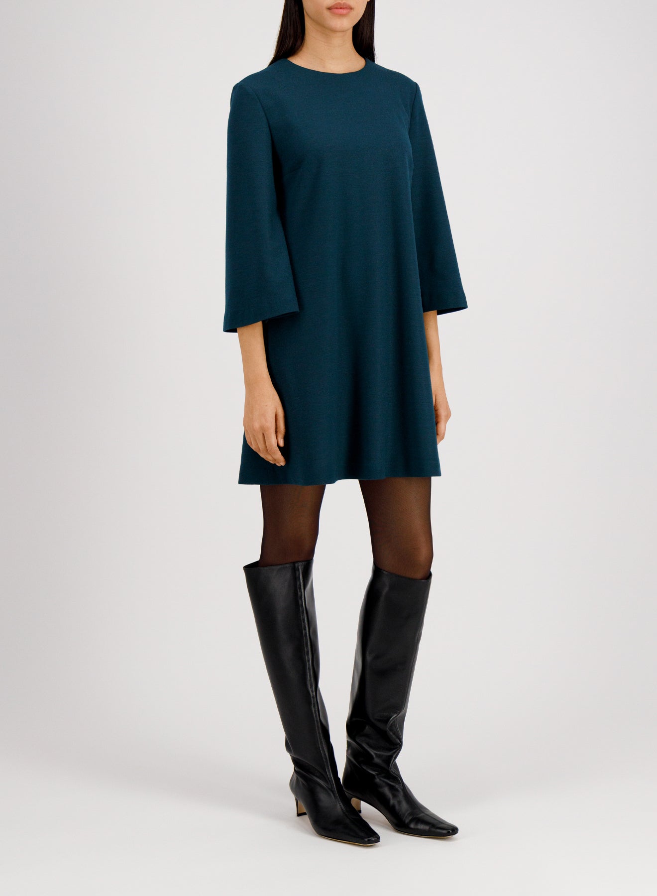 Bell sleeves dress superfine merino