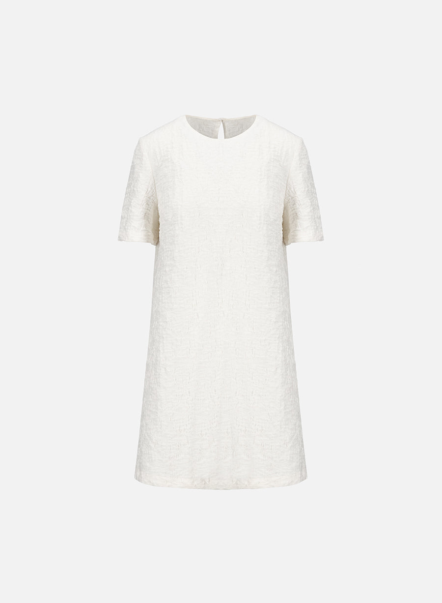 bell short sleeves dress crinkle