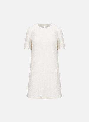 bell short sleeves dress crinkle