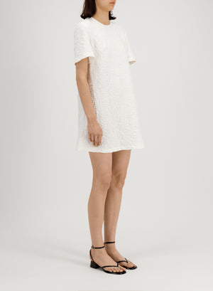 bell short sleeves dress crinkle