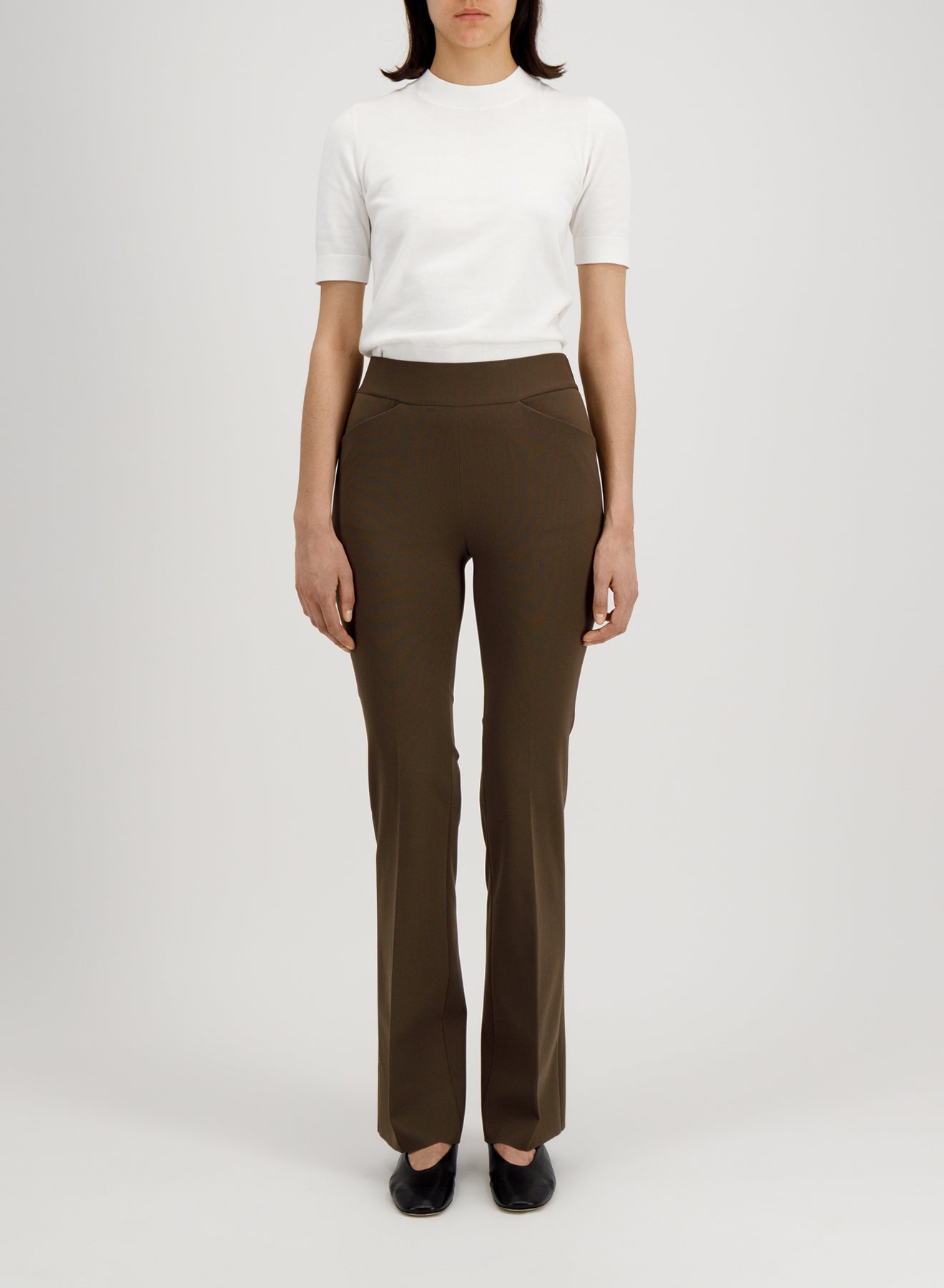 long flared leggings techno viscose