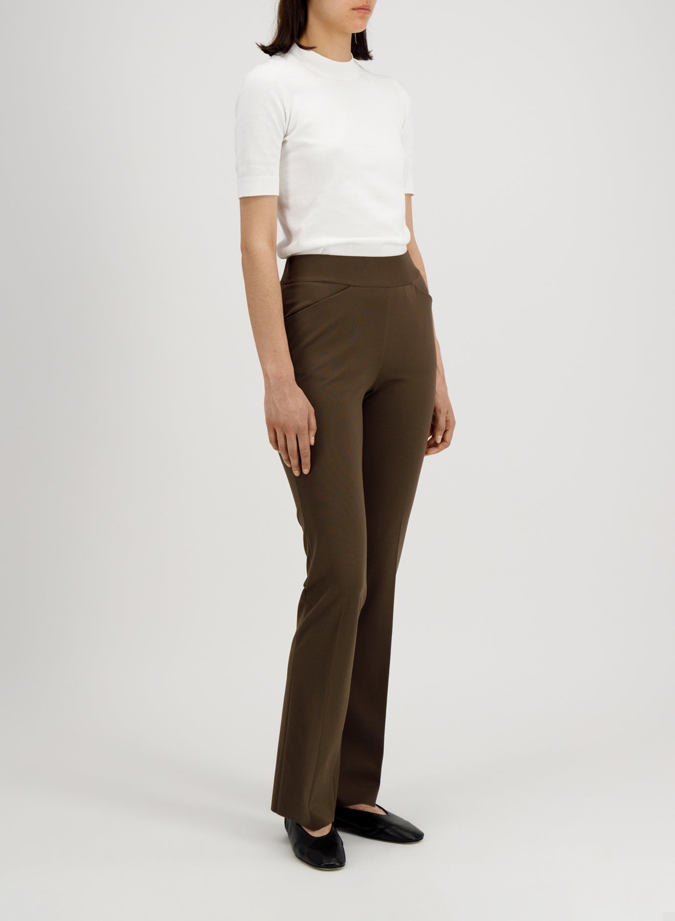 long flared leggings techno viscose