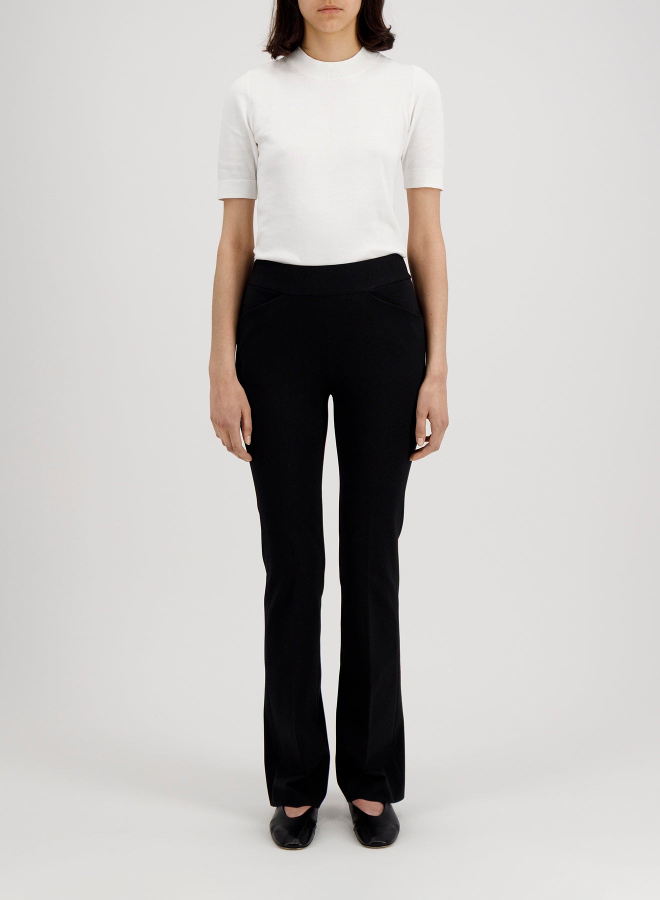 long flared leggings techno viscose