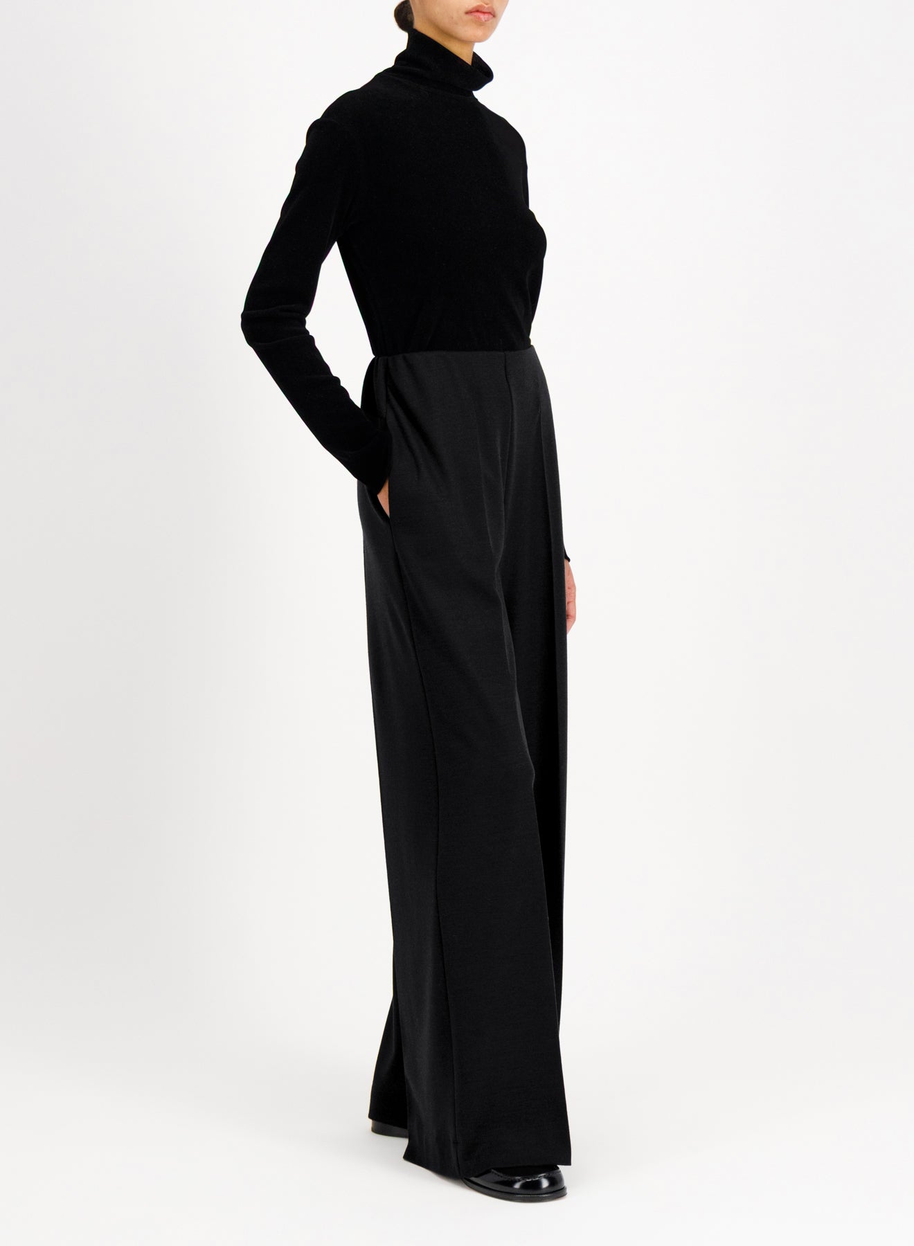 Flared trousers superfine merino