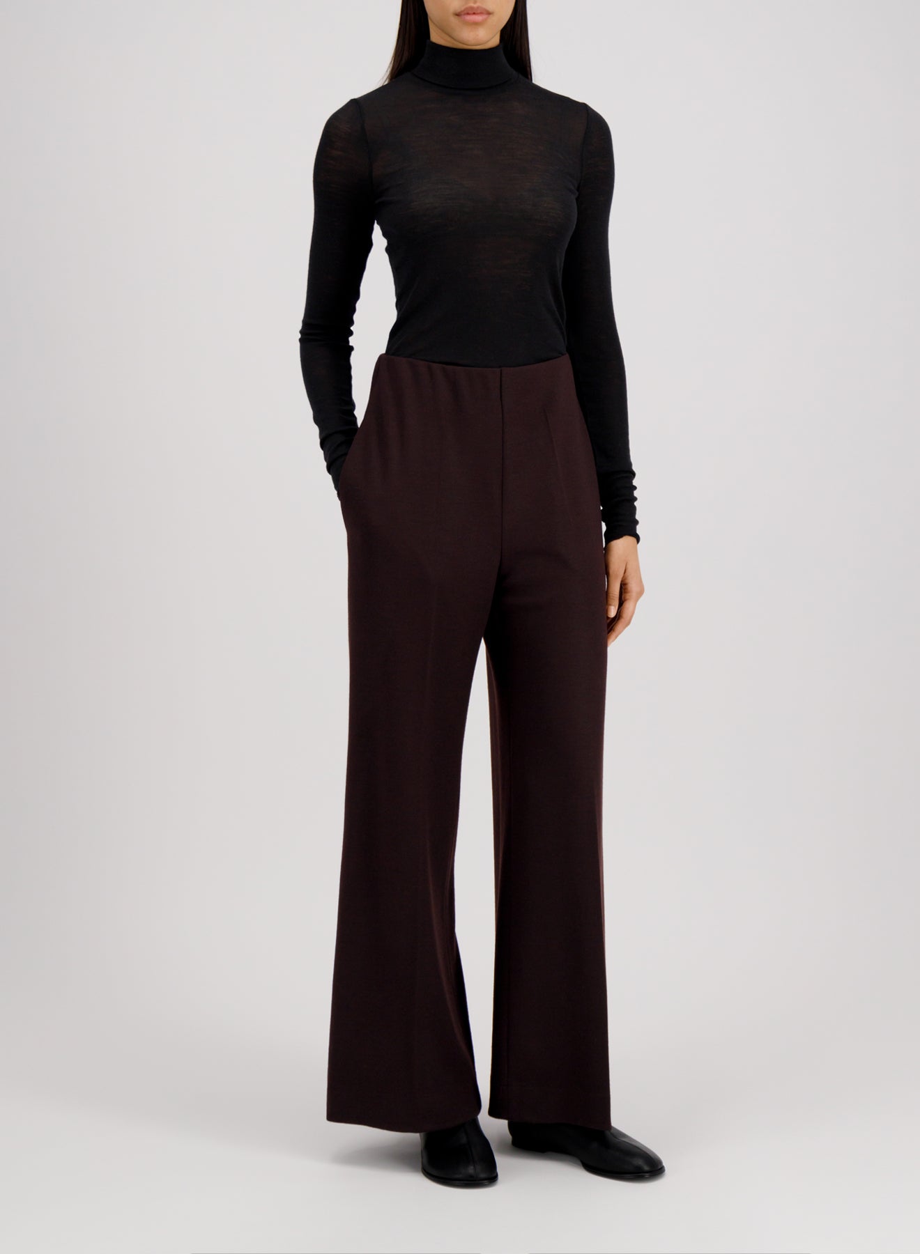 Flared trousers superfine merino