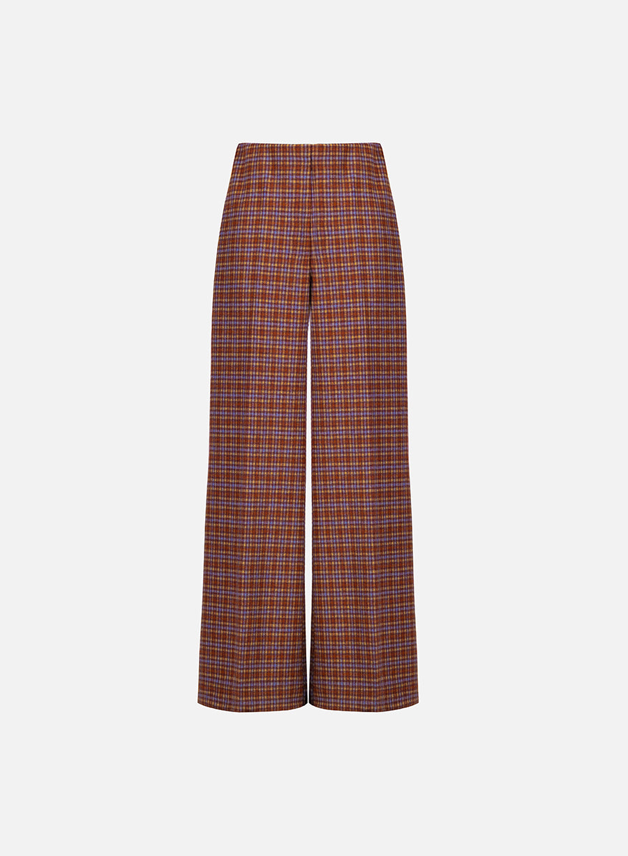 flared trousers multicolour check