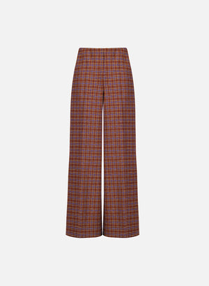 flared trousers multicolour check