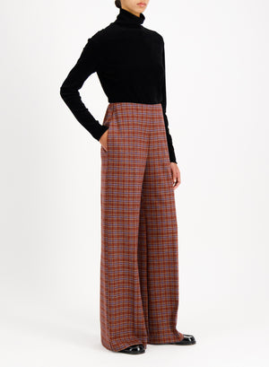 flared trousers multicolour check