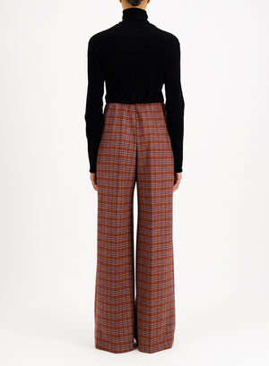 flared trousers multicolour check