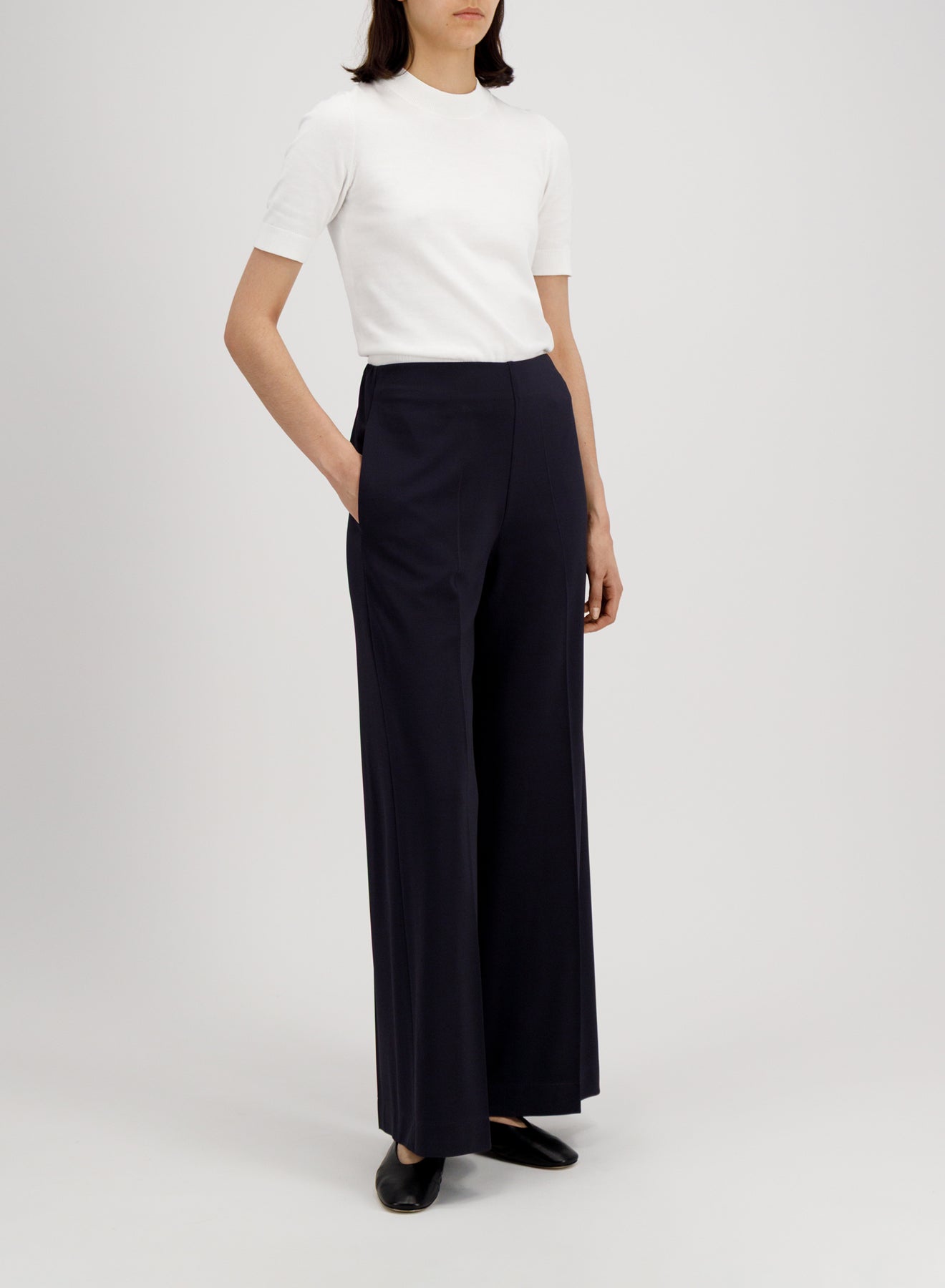 flared trousers crepe viscose