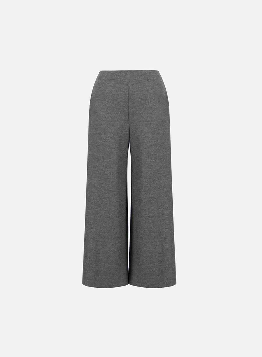 Wide-leg cropped trousers superfine merino
