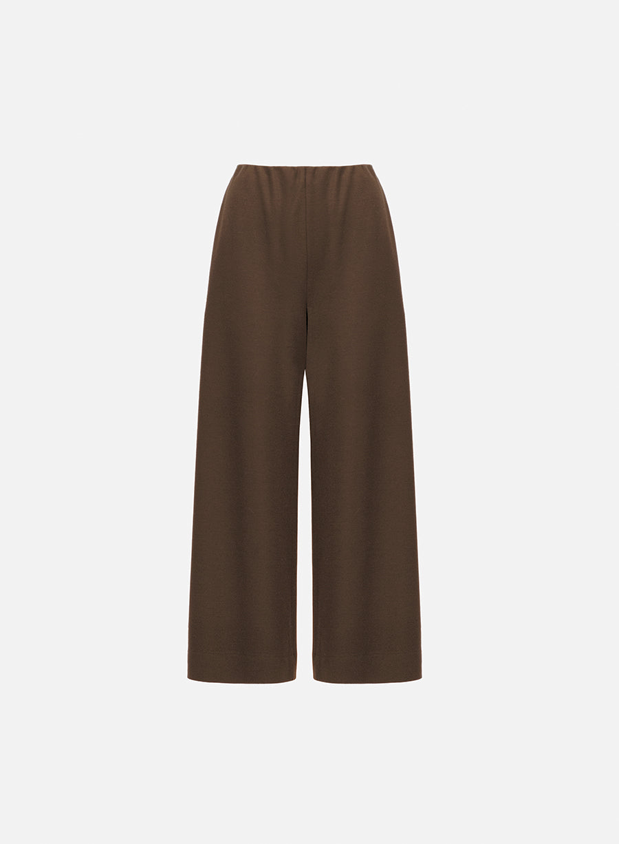 Wide-leg cropped trousers superfine merino