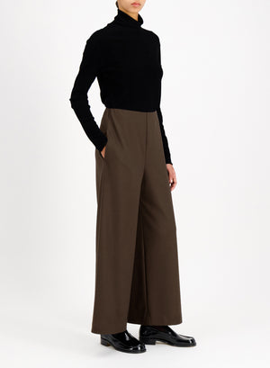 Wide-leg cropped trousers superfine merino