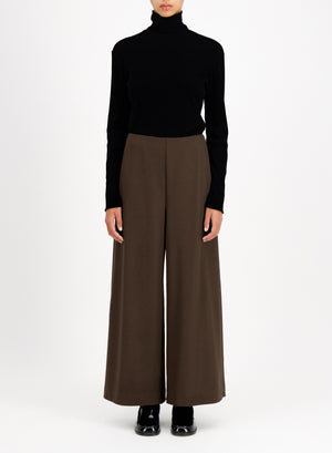 Wide-leg cropped trousers superfine merino