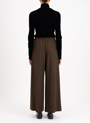 Wide-leg cropped trousers superfine merino