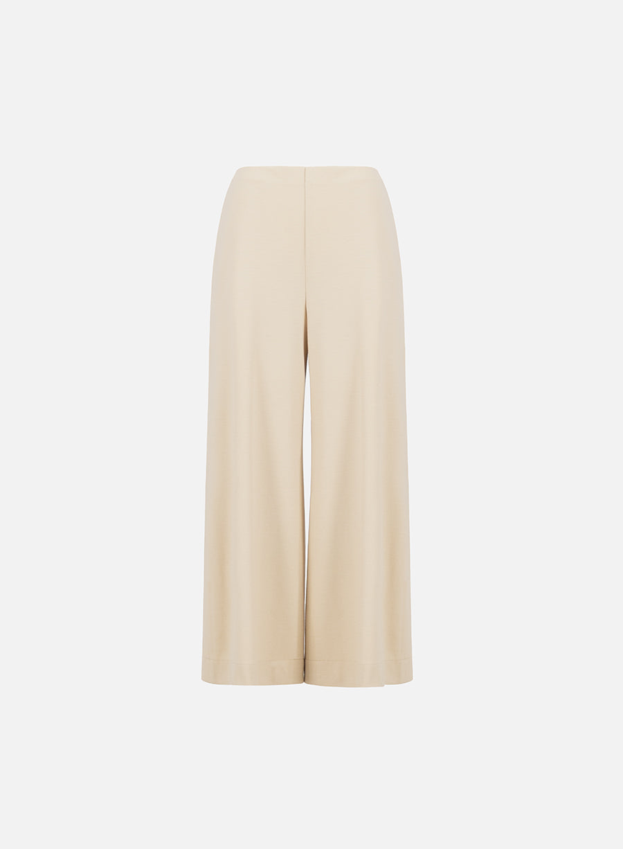 Wide-leg cropped trousers superfine merino