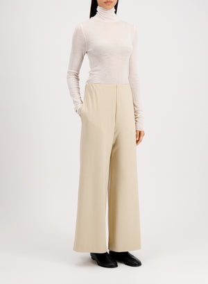 Wide-leg cropped trousers superfine merino