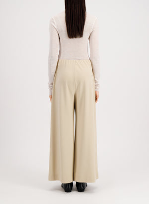 Wide-leg cropped trousers superfine merino