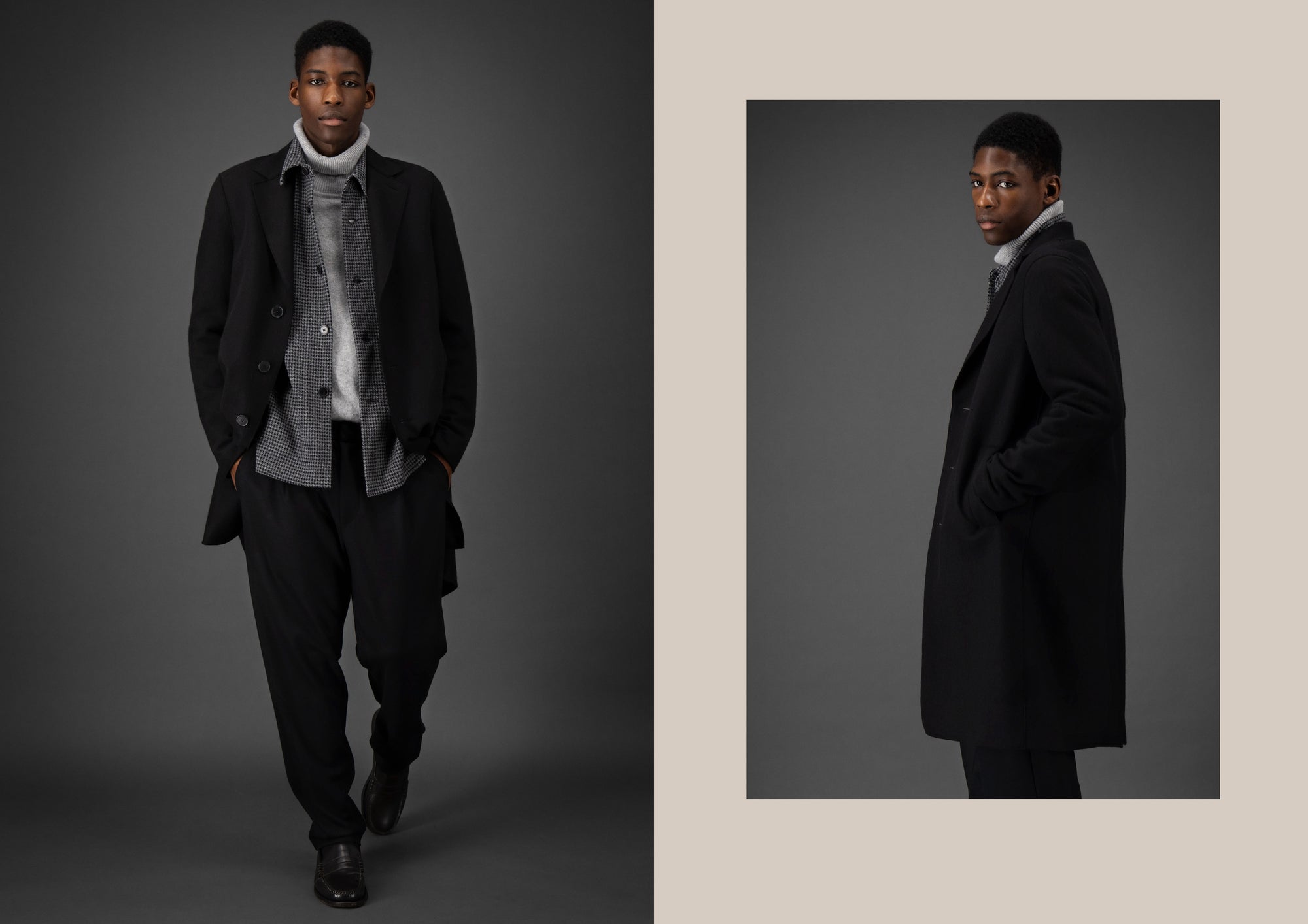 【関税込み】Harris Wharf London ブラック ダッフルコート Harris Wharf London
