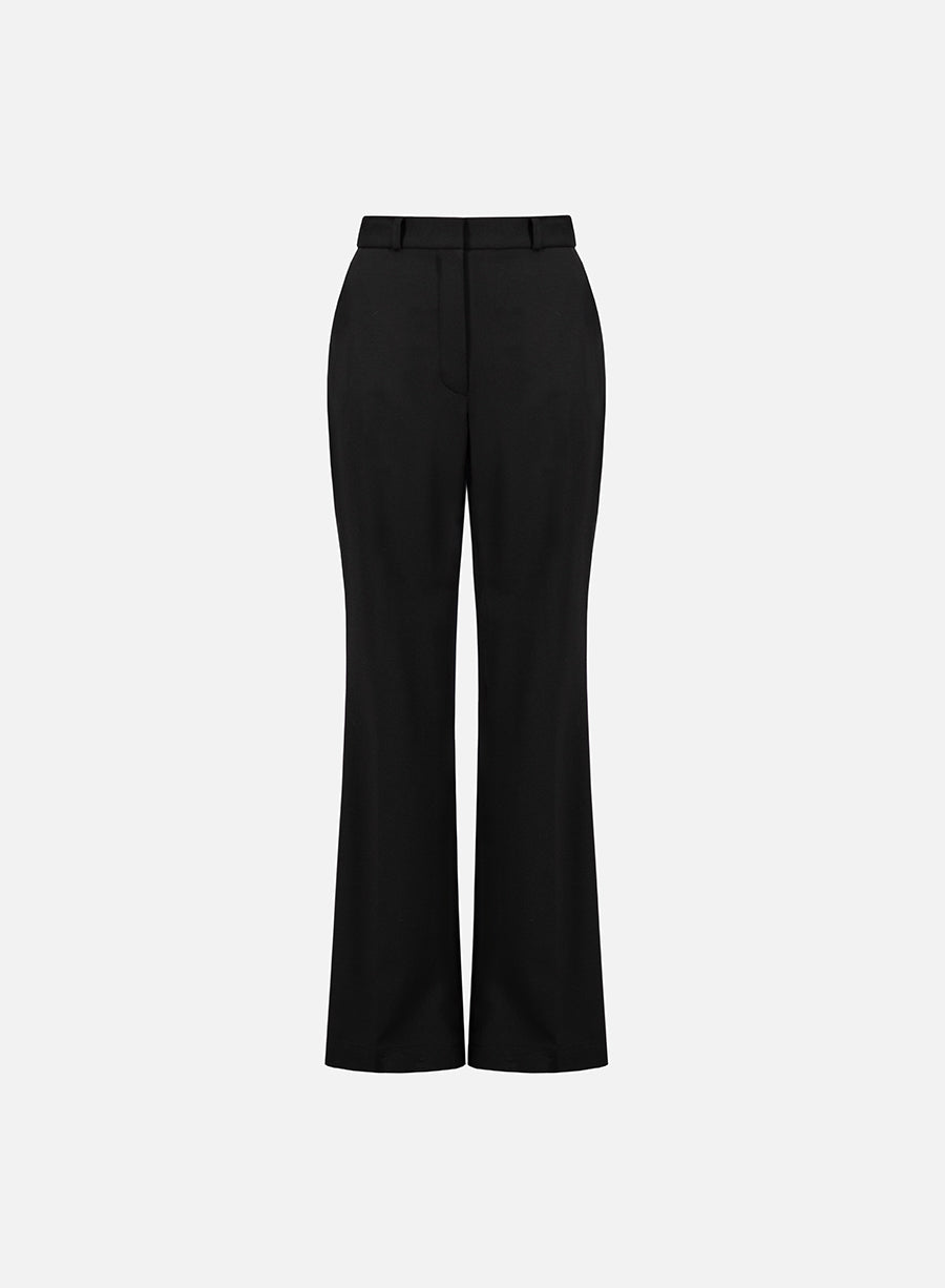 Flared fitted trousers viscose flannel
