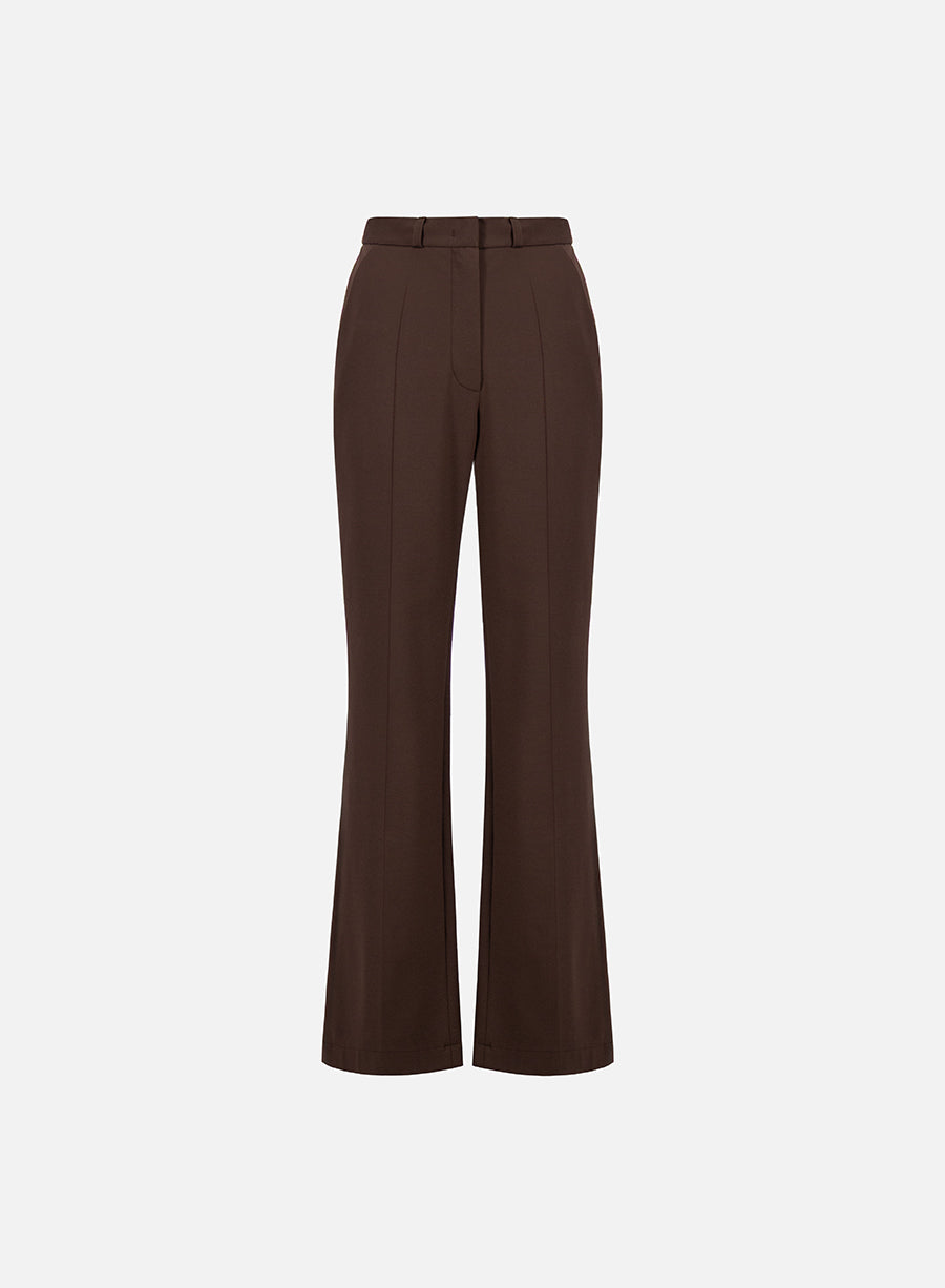 Flared fitted trousers viscose flannel
