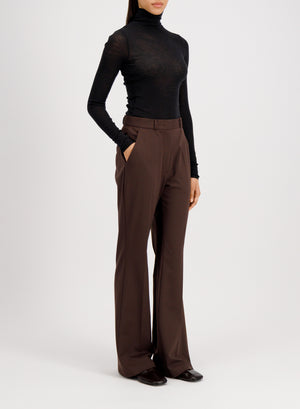 Flared fitted trousers viscose flannel