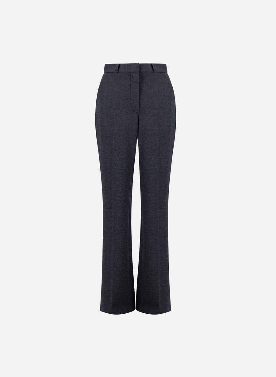 Flared fitted trousers superfine merino