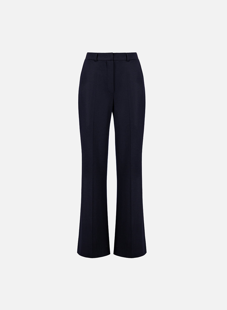 Flared fitted trousers superfine merino