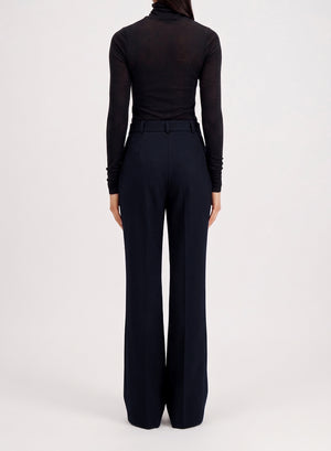 Flared fitted trousers superfine merino