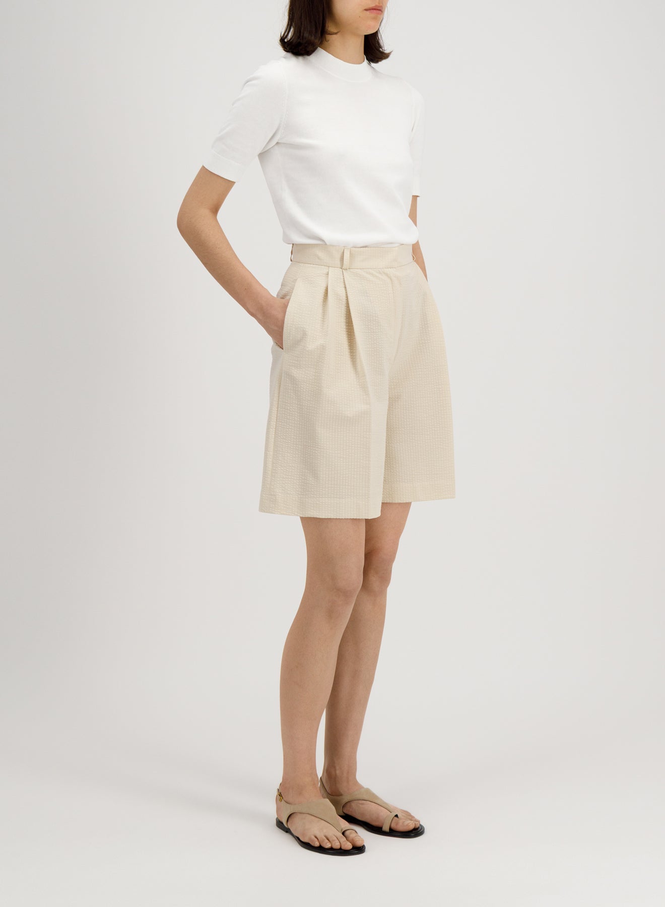 pleated bermuda coolmax seersucker