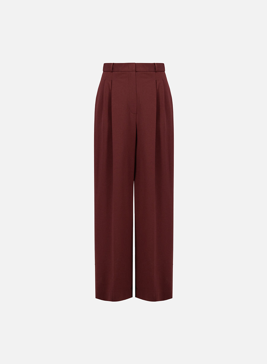 Double pleats trousers viscose flannel