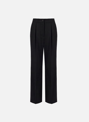 pleated trousers with elastic waist superfine merino