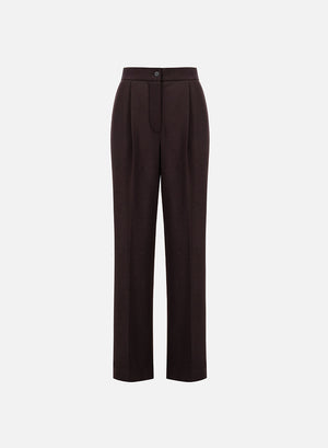 pleated trousers with elastic waist superfine merino