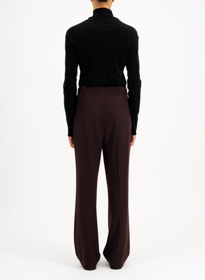 pleated trousers with elastic waist superfine merino