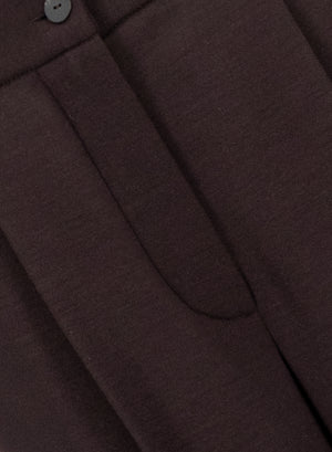 pleated trousers with elastic waist superfine merino