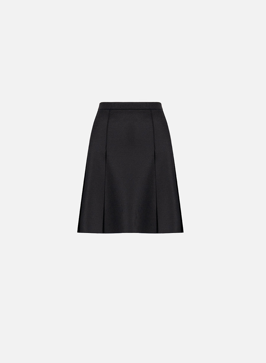 panel skirt light pressed wool
