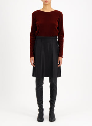panel skirt light pressed wool