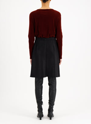 panel skirt light pressed wool
