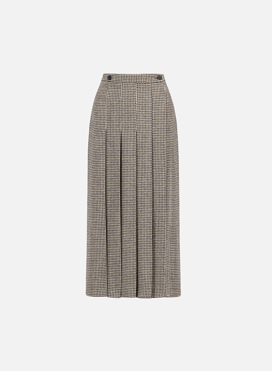 long plated skirt patterned moleskin