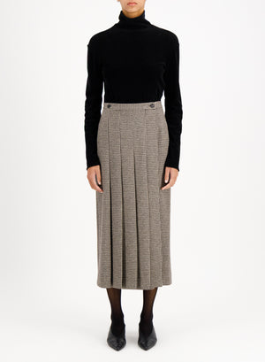 long plated skirt patterned moleskin