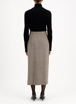 long plated skirt patterned moleskin